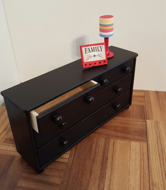Black 1 6 Scale Bureau With Real Working Drawers 1 6 Scale Etsy