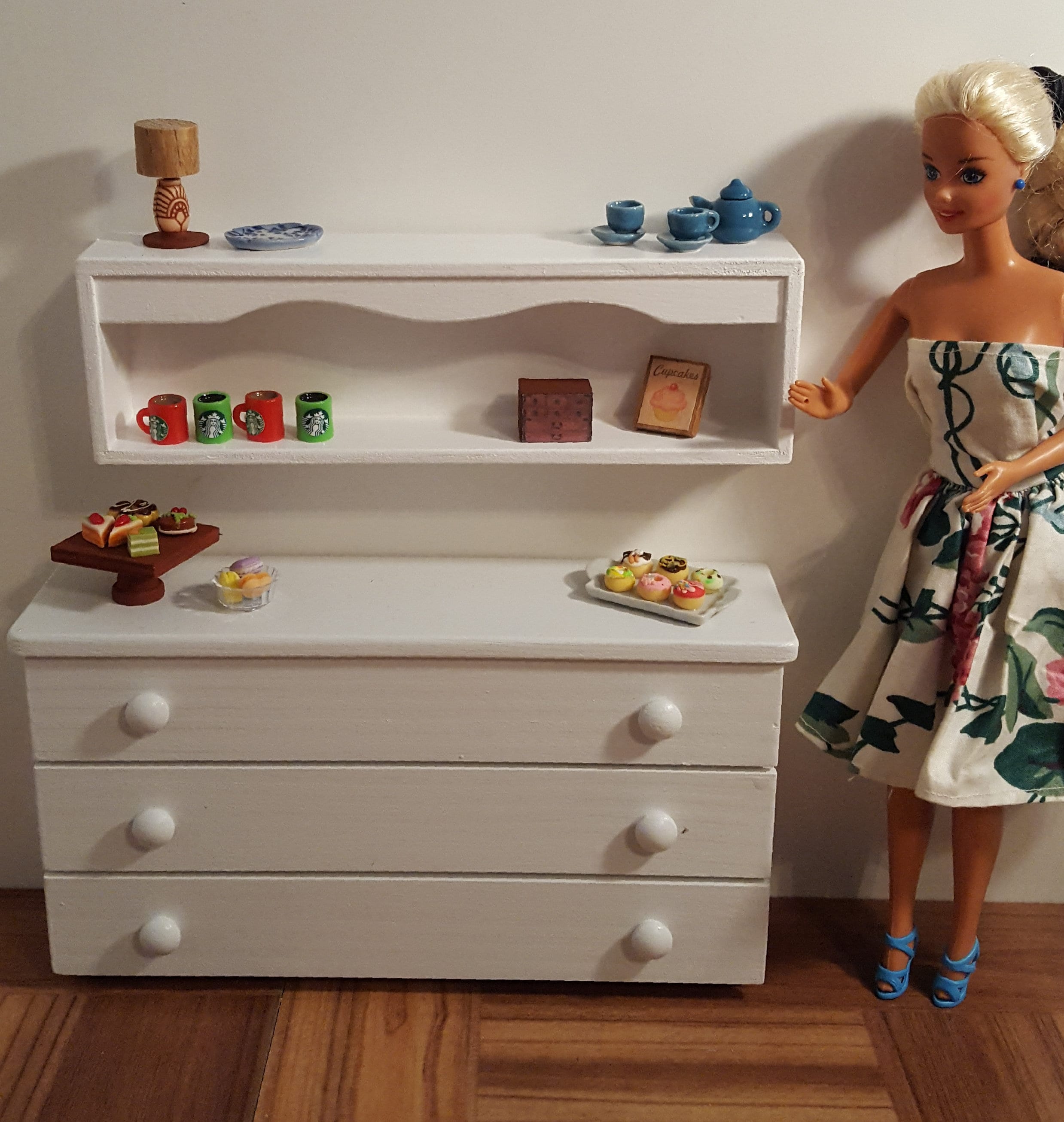 White 16 scale Shelves/ wall mounted doll house shelves/ Etsy