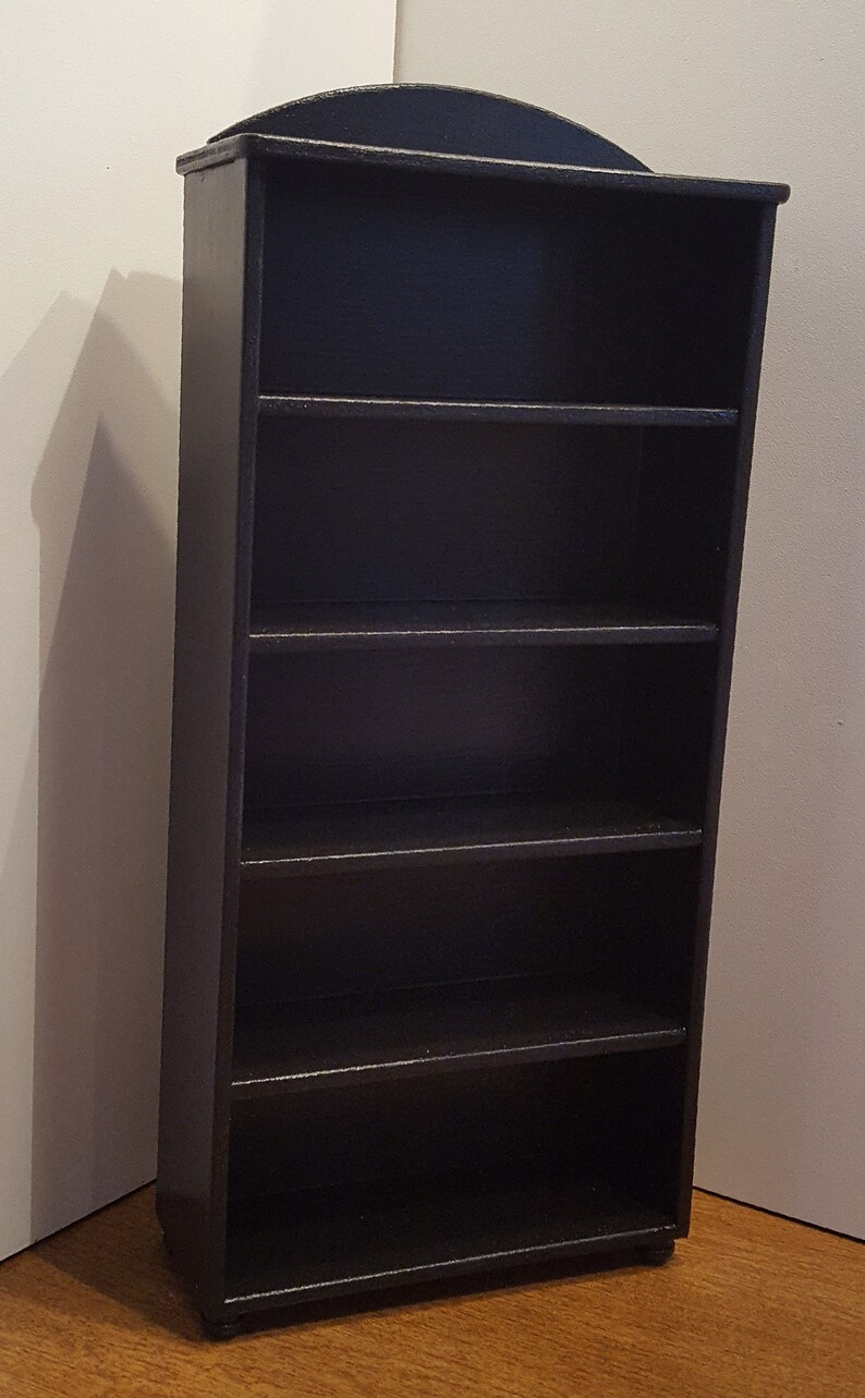 Extra Tall Black Bookcase 1 6 Scale Doll House Shelves Room Etsy
