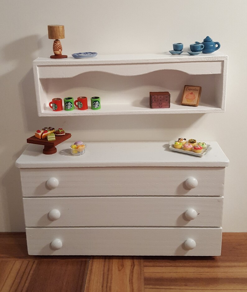 White 16 scale Shelves/ wall mounted doll house shelves/ Etsy