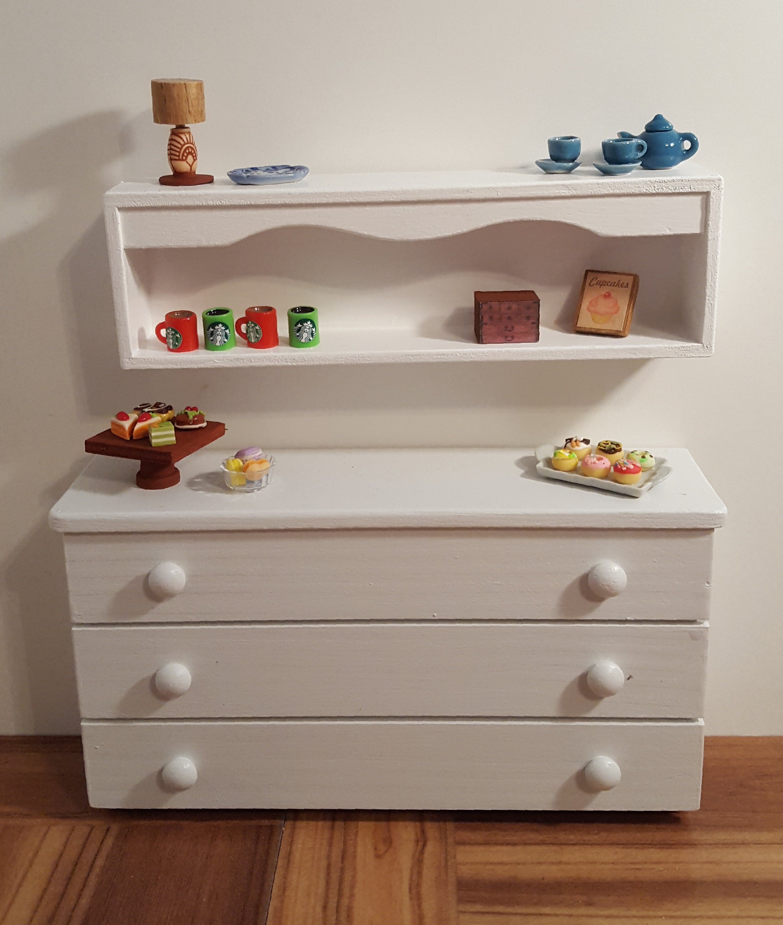 White 16 scale Shelves/ wall mounted doll house shelves/ Etsy