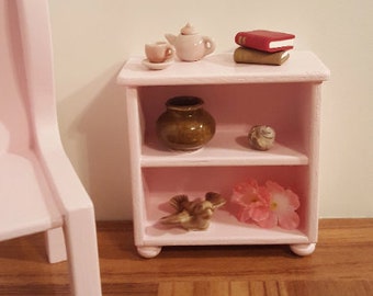 Pink 1:6 scale bookcase/1 6 scale shelf/doll side table/display shelves/doll furniture/doll bookcase/doll shelves/12 inch doll size shelf