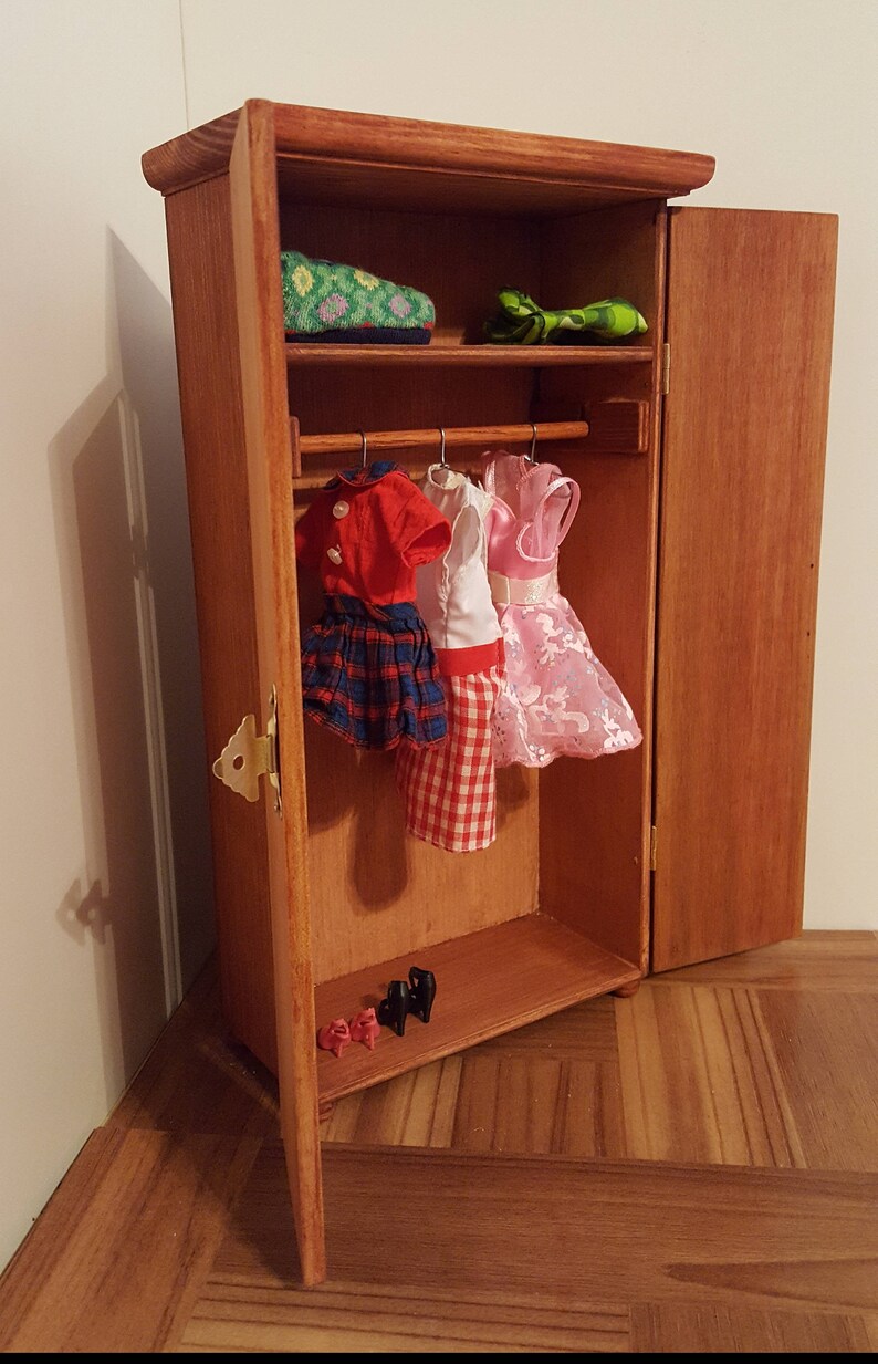 Stained wardrobe/ doll armoire/ 16 scale wardrobe/ wooden Etsy