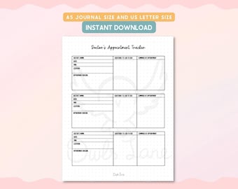 Doctor Appointment Tracker Printable Journal Pages, Medical Visit Log Planner Insert, Healthcare Organization Sheet