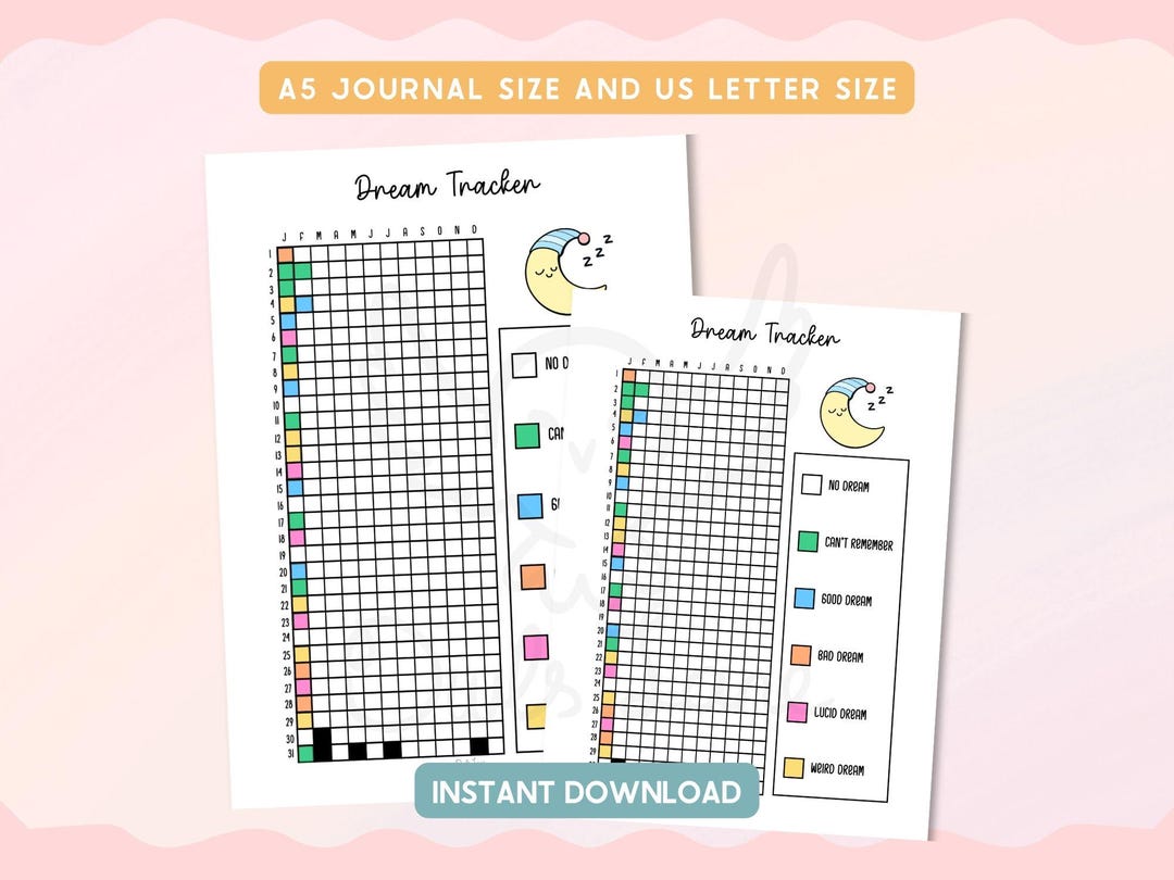 Dream Tracker Printable | Sleep & Dream Journal | Lucid Dream Log ...