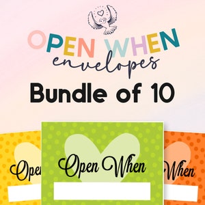 10 sobres para cartas que se abren cuando están abiertas / cartas de larga distancia, regalo de amor, novia, novio, esposa, esposo, carta de amor, aniversario de papel