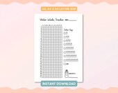 Water Intake Tracker Printable Journal Pages | Monthly Hydration Log Planner Insert | Daily Water Tracking