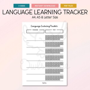 Språkinlärningsspårare Utskrivbar journalsida • Studiespårare • Planeringsinsats • Språklogg • Planeringssida • Lärandemål • A5-brev