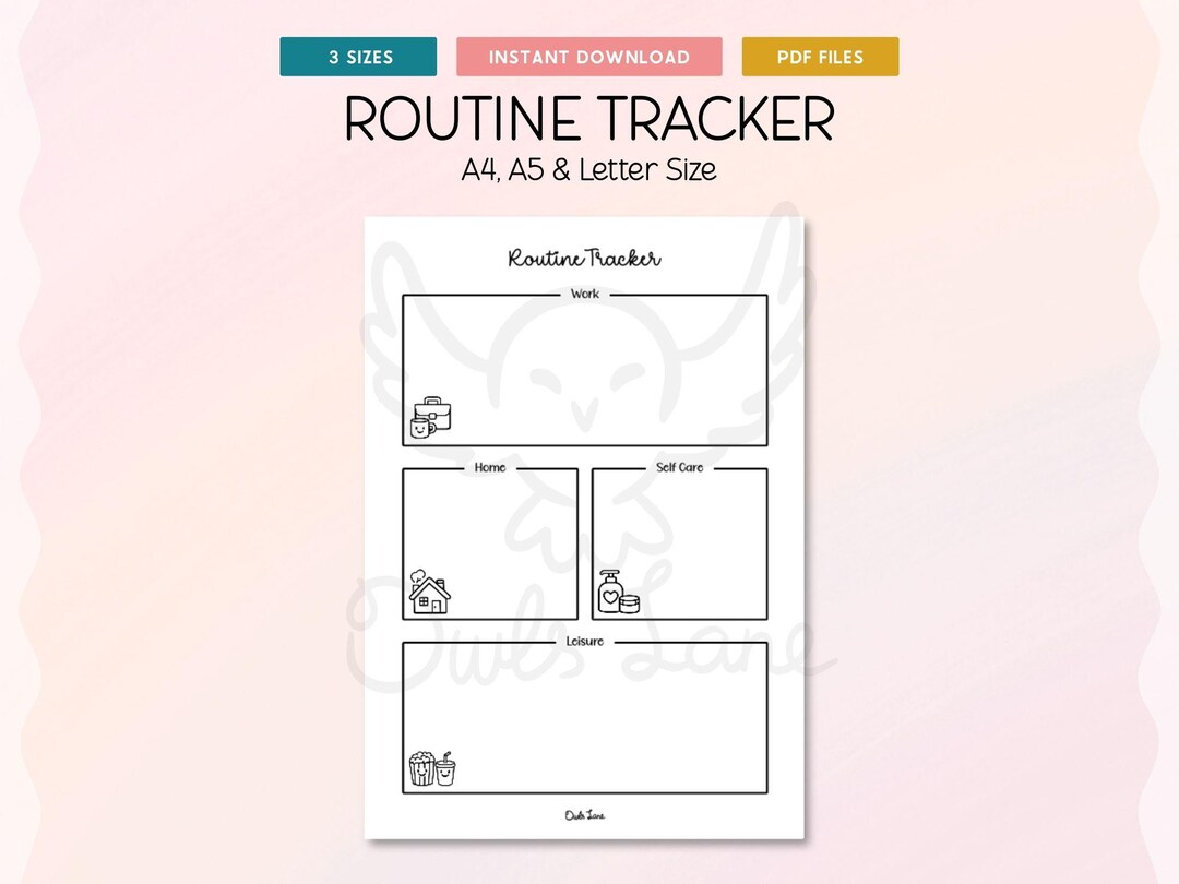 Routine Tracker Format Routine Tracker Printable Journal Page • Daily Schedule • Planner ...