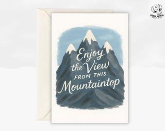 View From The Mountaintop Congrats Graduate, Highschool Graduation, Graduation Card, Greeting Card, Blank Inside, Modern Congratulations