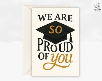 Mortarboard Hat Congrats Graduate, Highschool Graduation, Graduation Card, Greeting Card, Blank Inside, Modern Congratulations