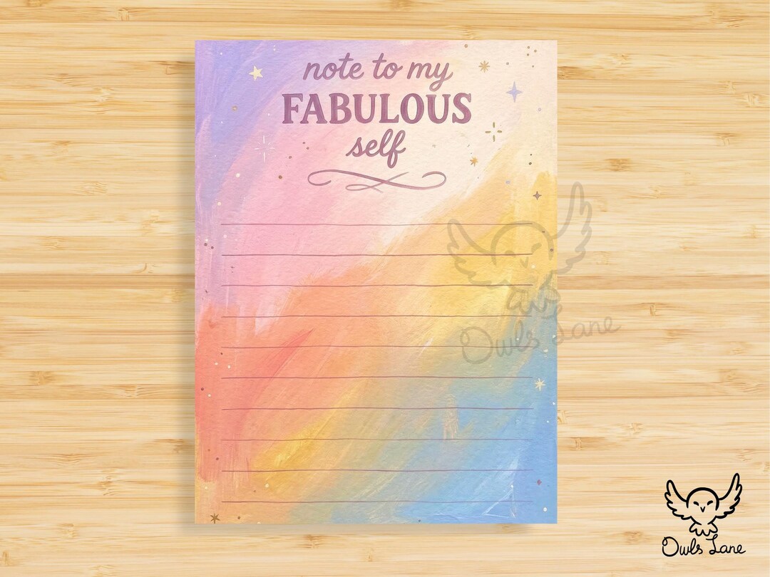 Note to My Fabulous Self Notepad • Positive Affirmation Notepad • Self ...