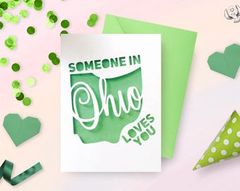 Someone in Ohio Loves You Card | Long Distance Relationship, Anniversary, Thinking of You