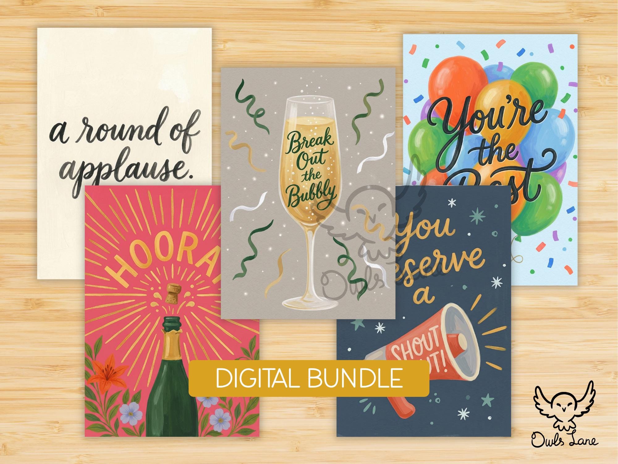 Congratulations Cards Digital Bundle Printable Journal Page • Greeting