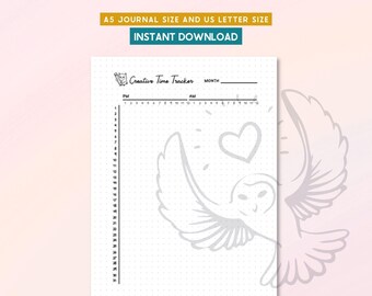 Creative Time Tracker Printable, Art Time Log, Daily Planner Page, Hobby Tracker, Bullet Journal Insert, A5 Letter Size