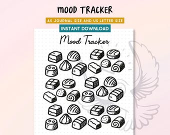 Seguimiento del estado de ánimo, diario de salud mental, seguimiento de emociones, registro diario, inserto de bullet journal, planificador imprimible, descarga digital en PDF