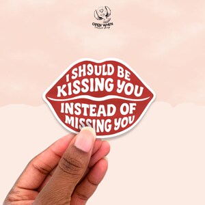 Miss You Kiss Mark Sticker – iMessage Style Vinyl Decal for Laptop, iPhone, Water Bottle, Aesthetic 'I Miss You' Text Sticker