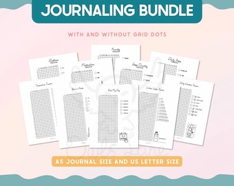 Jährliche Tracker Journaling Bundle, Bullet Journal Printable, Tracker Bundle, Planer Vorlagen, A5 Letter Größe, Instant Download PDF