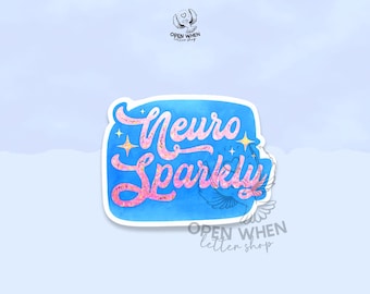 Pegatinas brillantes de Neuro, pegatinas de neurodiversidad, TDAH, salud mental, terapia del autismo, pegatinas de vinilo impermeables para portátiles, botellas de agua, regalos para Kindle