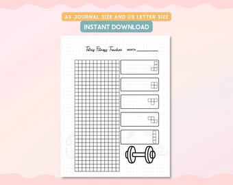 Moniteur d'activité physique Tetris imprimable, suivi des habitudes d'entraînement, PDF aux formats A5 et US Letter, journal d'exercices, insert de planificateur de bien-être, téléchargement immédiat
