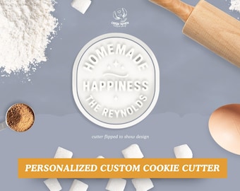 Galletas con nombre caseras: juego de cortadores y sellos personalizados, sellos personalizados, cortadores de galletas de fondant, artículos para fiestas, repostería y regalos.
