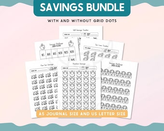 Savings Tracker Bundle Printable Journal Pages, Money Goal Planner Insert, Budget Binder Financial Organizer Sheet Pack, Planner Pages