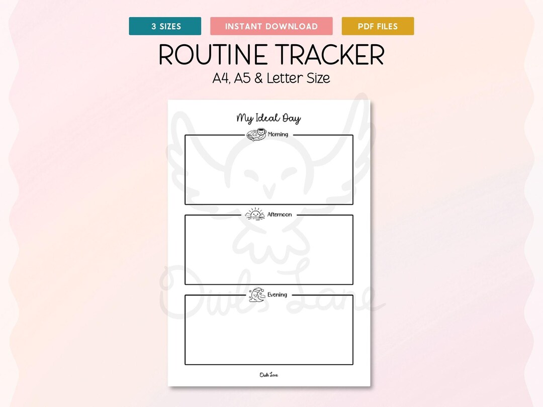 Journal Routine Templates Routine Tracker Printable Journal Page • Daily Schedule • Planner ...