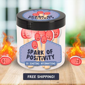 Spark of Positivity Affirmation Cards - 30 Fiery Encouragement Notes, Motivational Gift for Firefighters & More