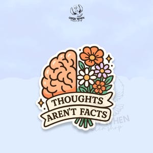 Thoughts Aren&#39;t Facts Sticker, Mental Health and Recovery Stickers, CBT Cognitive Behavioral Vinyl Stickers Die-cut Laptop, Meme Stickers