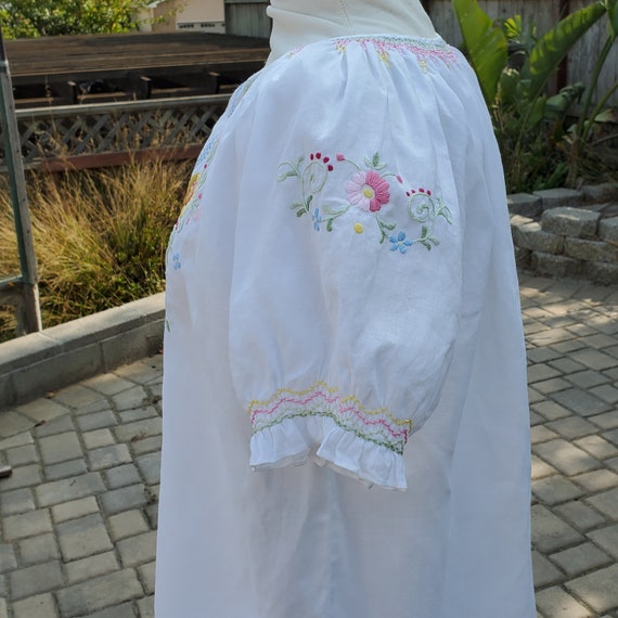 Vintage 1950s Embroidered Hungarian Peasant Blous… - image 3