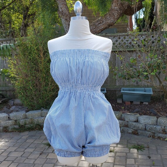 1930s Playsuit // Vintage 30s Striped Cotton Plays