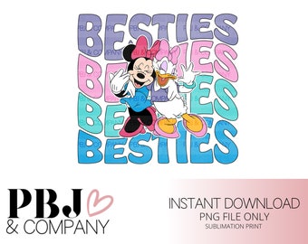 Besties Minnie und Daisy PNG: Sublimationsdesign (Digitaler Download)