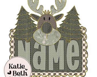 Custom Reindeer Name PNG | Farmhouse Christmas Clipart (Digital)