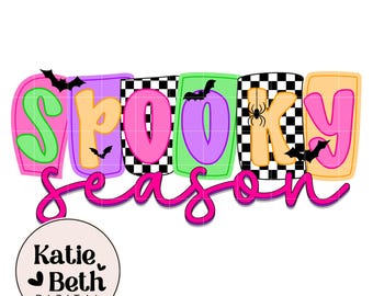 Spooky Season Retro Halloween PNG | Bright Neon Halloween Shirt Sublimation