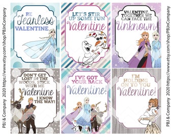 Frozen Printable Valentine's Day Cards Digital File - Etsy