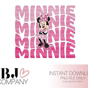 Minnie Mouse Sublimation Design: Pink Cartoon PNG (Digital Download)