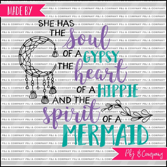 Download Spirit of a mermaid Mermaid Quote DIY Cutting File SVG | Etsy