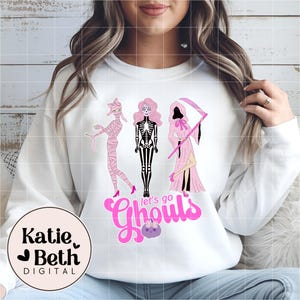 Preppy Pink Halloween PNG Bundle: Retro Spooky Clipart (Digital Download) image 7