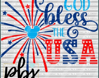 God Bless the USA SVG, Patriotic svg, instant download, png,  svg file, dxf Silhouette