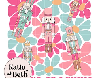 Retro Nutcracker Christmas PNG: Groovy Holiday Clipart (Digital Download)