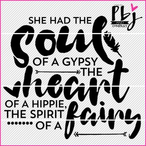 Alma de un gitano, citar archivo de corte DIY - SVG, PNG, jpeg, archivos pdf - Silhouette Cameo/Cricut