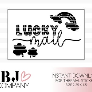 Lucky Mail Sticker: Small Business Thermal Printer Label (PNG Download)