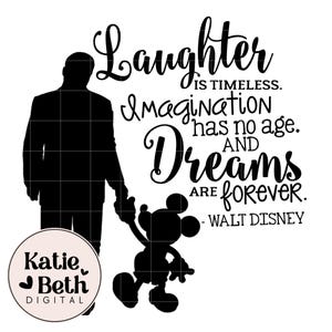 Laughter is Timeless SVG: Quote Design for Cricut/Silhouette (PNG, DXF)