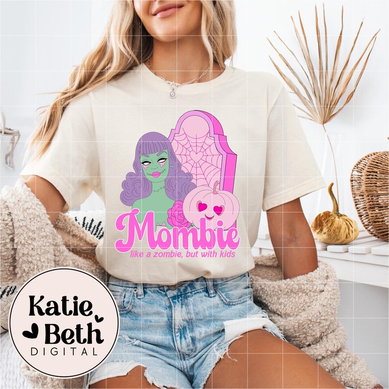 Preppy Pink Halloween PNG Bundle: Retro Spooky Clipart (Digital Download) image 6