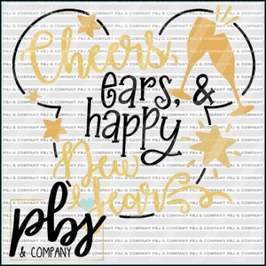 Cheers Ears New Year SVG, Citation DIY Cutting File - svg, png, dxf - Fichiers Silhouette Cameo/Cricut