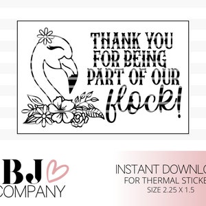 PNG Sticker Download - Part of our Flock - Thermal Printer Label Download - 2.25” x 1.25” - Small Business Sticker - Label