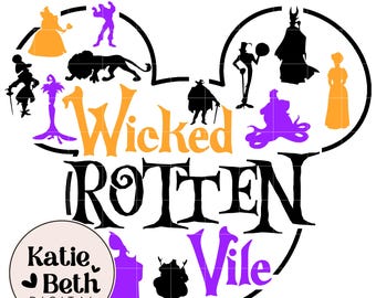 Wicked Rotten Vile SVG, Bösewicht, Bösewicht, Halloween, sofort-download, Png, SVG-Datei, dxf Silhouette