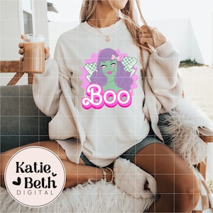 Preppy Pink Halloween PNG Bundle: Retro Spooky Clipart (Digital Download) image 8