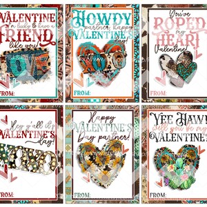 Tarjetas del día de San Valentín del vaquero, country y western, música country, archivo digital de tarjetas del día de San Valentín para imprimir