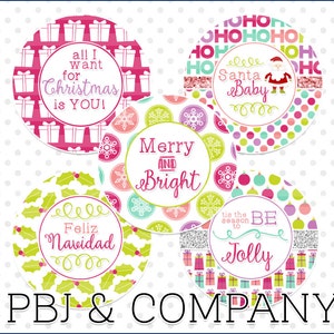 Be Jolly 4x6 Digital 1" Inch Bottle Cap Image/Digital Collage sheet INSTANT DOWNLOAD